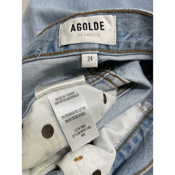 Agolde 'Ren' Blue Cotton Jeans Size 24 - Picture 4 of 4